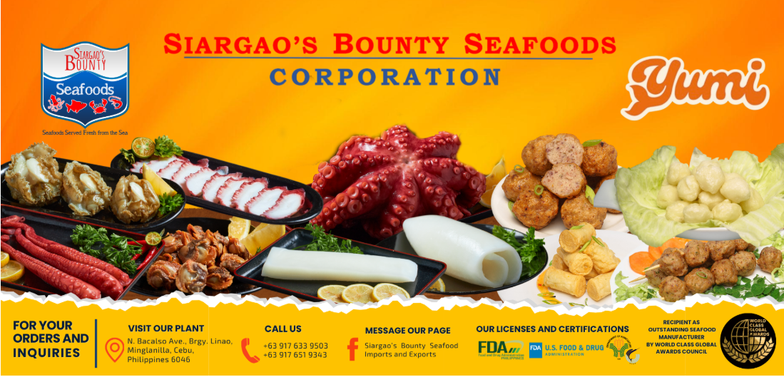 Siargao's Bounty Seafoods Corporation — Fresh seafood, FDA & USDA certified, Halal certified